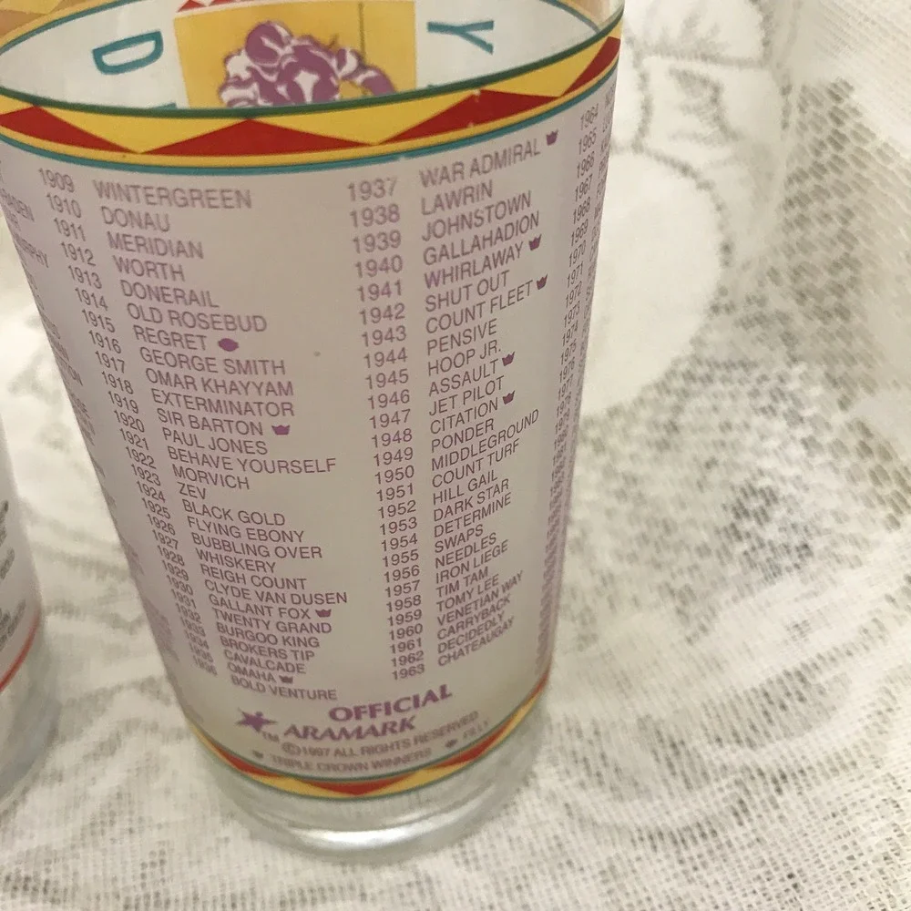 Vintage Kentucky‎ Derby Glasses, 1995 Derby 121, 1996 Derby 122, 1997 Derby 123